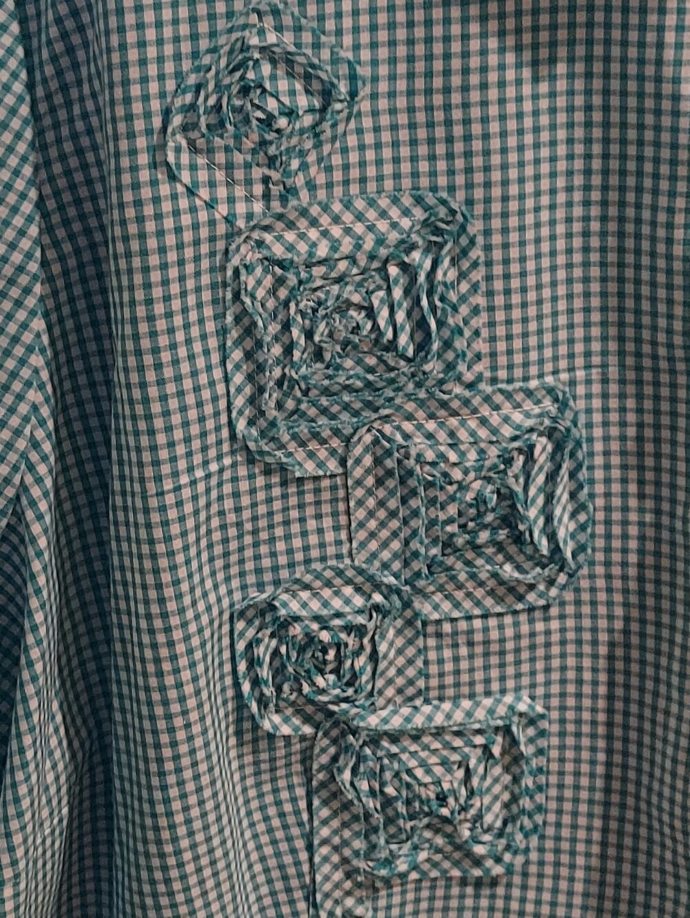 C J Banks Tourquoise Gingham Checked Blouse - Picture 3 of 8